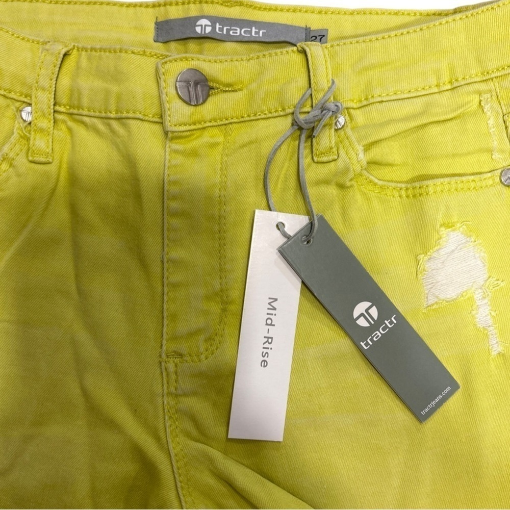 Tractr Neon Yellow High Waist Fray Hem Shorts - Picture 7 of 7